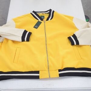 Wild Fable Yellow and Cream Bomber Jacket
